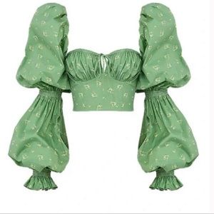 House of CB Green corset floral top